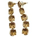 Boucles d'oreilles pendantes taille coussin Swarovski Harmonia en cristal jaune