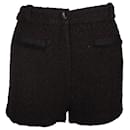 Ba&sh High-Waisted Shorts in Black Wool - Ba&Sh