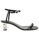 Givenchy G Cube Ankle Strap Sandals in Black Leather