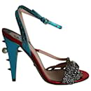 Gucci Embellished Wangy Sandals in Multicolor Leather