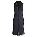 Giorgio Armani Sleeveless Ruffled Midi Dress in Black Silk