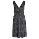 Armani Collezioni Sleeveless V-Neck Midi Dress in Black Polyamide - Giorgio Armani