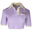 Jacquemus Le Polo Maille Contrast-Trim Knitted Top in Purple Acrylic