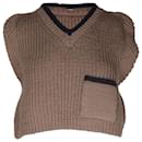 Jacquemus Sleeveless Knit Top In Brown Acrylic
