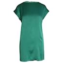 Theory Short Sleeve Mini Dress in Green Acetate
