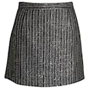 Saint Laurent Mini Skirt in Grey Polyester Tweed