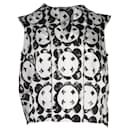 Yves Saint Laurent Printed Crop Top in White Cotton 