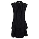 Iro Calcie Day Tiered Mini Dress in Black Rayon