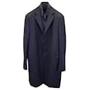 Prada Overcoat in Navy Blue Virgin Wool