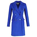 Michael Kors Double-Breasted Coat in Blue Wool