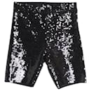 Celine Sequin Embroidered Cycling Shorts in Black Cotton - Céline