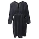 Ba&sh Long-Sleeve Velvet Mini Dress in Black Velvet - Ba&Sh