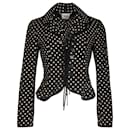 Moschino Polka-Dot Taillierter Blazer aus schwarzem Polyester