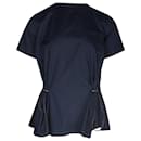T-shirt Sacai con schiena aperta in poliestere blu navy
