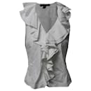 Blusa con volantes de algodón blanco de Lauren Ralph Lauren - Autre Marque