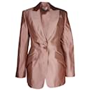 Alexander McQueen Double Duchess Jacket in Pink Silk  - Alexander Mcqueen
