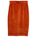 Moschino Pencil Skirt in Orange Cotton Velvet