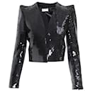 Saint Laurent Sequin Blazer Jacket in Black Polyester
