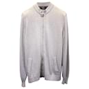 Brunello Cucinelli Knitted Zip Blouson Jacket in Grey Cotton