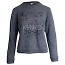 Kenzo Sweat-shirt chiné à tige brodée en coton gris