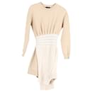 Burberry Cable-knit Overlay Sweater Dress in Beige Cotton