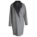 Alexander Wang Reversible Double-Breasted Coat in Grey Virgin Wool