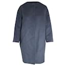 Prada Cocoon Coat in Blue Virgin Wool