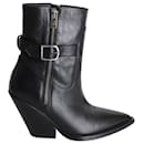 Iro Bozon Buckled Ankle Boots in Black Leather