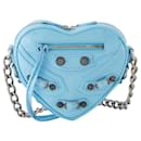 Borsa mini Cag Heart - Balenciaga - Pelle - Blu mare