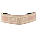 Christian Dior Woven Logo Belt in Pink Jacquard Canvas 