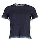 Marques Almeida – Ausgefranstes Jeans-T-Shirt aus blauer Baumwolle