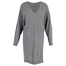 Balenciaga V-neck Sweater Dress in Grey Cashmere