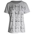 T-shirt stampata Hermès in cotone grigio