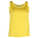 Maje Front Pocket Tank Top in Yellow Silk