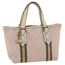 GUCCI GG Canvas Sherry Line Hand Bag Pink White Green Auth 49075 - Gucci