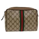 GUCCI GG Canvas Web Sherry Line Clutch Bag Beige Red Green 39.01.012 Auth yk7950 - Gucci