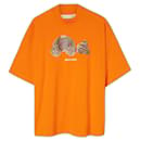 SHORT SLEEVES T-SHIRT IN ORANGE WITH LEOPARD BEAR GRAPHIC - Palm Angels