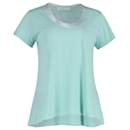 Sacai Luck Tulle-Lined T-shirt in Turquoise Cotton