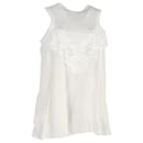 Sacai Lace-Trimmed Sleeveless Top in White Linen