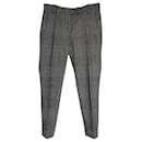 Brunello Cucinelli Prince of Wales Trousers in Grey Lana Vergine