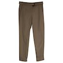 Brunello Cucinelli Belted Trousers in Brown Cotton