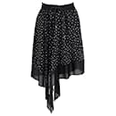 Sacai Polka-Dot print Asymmetric Skirt in Black Polyester