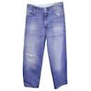 mm6 Maison Margiela Jeans de perna reta com detalhe de chaveiro em jeans azul claro - Maison Martin Margiela