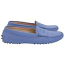 Tod's Gommino Loafers in Pastel Blue Leather