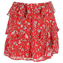 Iro Printed Mini Skirt in Red Viscose