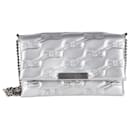 Balenciaga Triplet Small BB Monogram Shoulder Bag in Silver Leather