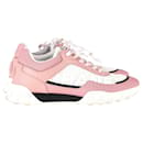Chanel CC Low-top Sneakers in Pink Leather, satin, and mesh