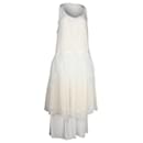 Stella Mccartney Embroidered Mesh-Overlay Midi Dress in Cream  - Stella Mc Cartney