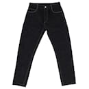 Bottega Veneta Straight Leg Denim Jeans in Navy Blue Cotton