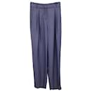 Pantalon plissé à motifs Giorgio Armani en viscose bleue